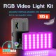 CRI95+ 2500-9000K RGB LED Video Light Photography Fill Camera Lighting Panel LCD Display Cold Shoe For Vlog Live DSLR Streaming